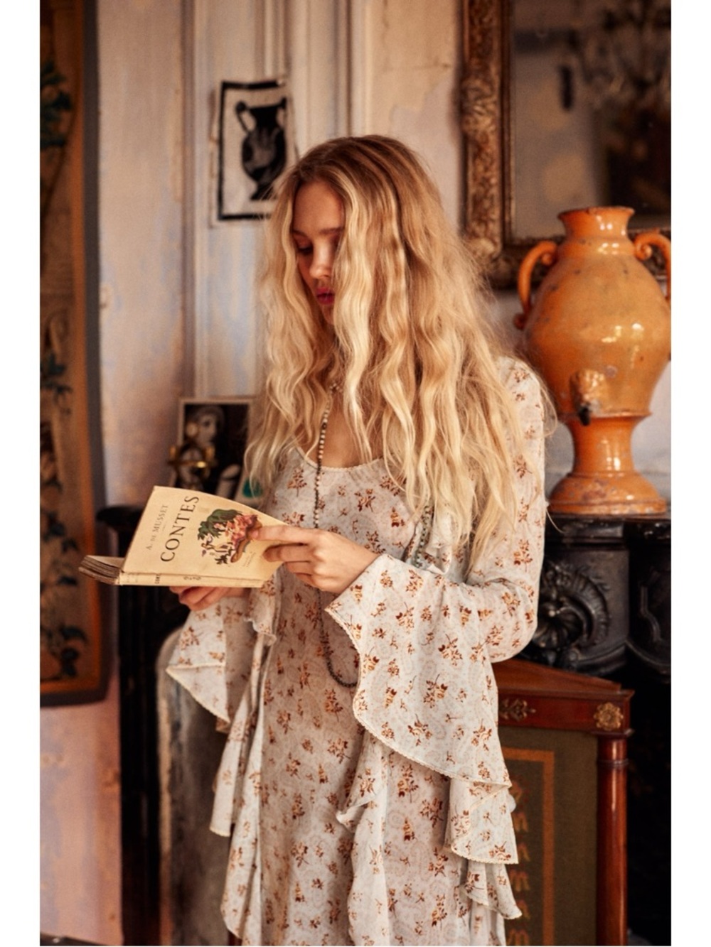 Spell & The Gypsy Ethereal Bohemian Witchy Fleur Frill Bias Maxi Dress Small NWT - Picture 5 of 16